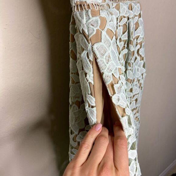 Self-Portrait Azaelea Midi Green Dress Mint Size 2 - Picture 12 of 13